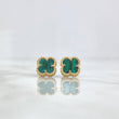 Topos Trebol VCyA 2.1gr / 8mm Malaquita Verde - Punteado Oro Amarillo Nac.Esp. 18K