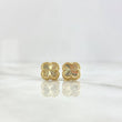 Topos Trébol VCyA 2.95gr / 9mm Diamantado Punteado Oro Amarillo Nac.Esp.