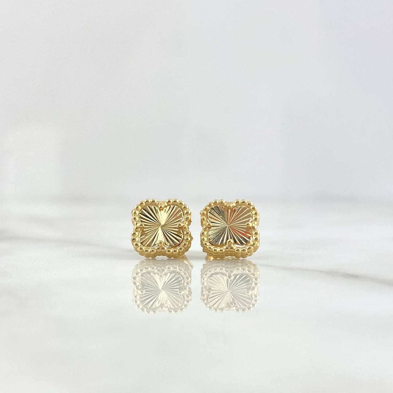 Topos Trébol VCyA 2.15gr / 9mm Diamantado Punteado Oro Amarillo Nac.Esp. 18K