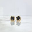 Topos Trébol VCyA 2.25gr / 7mm Onix Negro Punteado Oro Amarillo Nac.Esp.