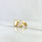 Topos Trébol VCyA 2.5gr / 8mm Nacar Blanco Liso Oro Amarillo Nac.Esp.