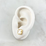 Topos Trébol VCyA 2.5gr / 8mm Nacar Blanco Liso Oro Amarillo Nac.Esp.