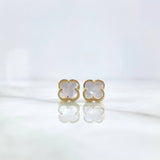 Topos Trébol VCyA 2.5gr / 8mm Nacar Blanco Liso Oro Amarillo Nac.Esp.