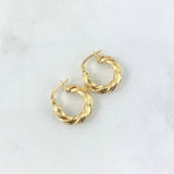 Candongas Moni 1.3gr / 1.6cm / Entorchadas Oro Amarillo 18K ©