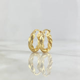 Candongas Moni 1.3gr / 1.6cm / Entorchadas Oro Amarillo 18K ©