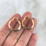 Candongas Aleja 2.55gr / 2.1cm / Punteadas Tres Oros 18K *