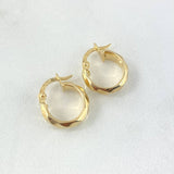 Candongas Nia 1.3gr / 1.5cm / Rayas Espiral Oro Amarillo ©