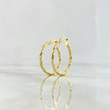 Candongas Sami 1.7gr / 2.8cm / Punteadas Entorchadas Oro Amarillo 18K ©