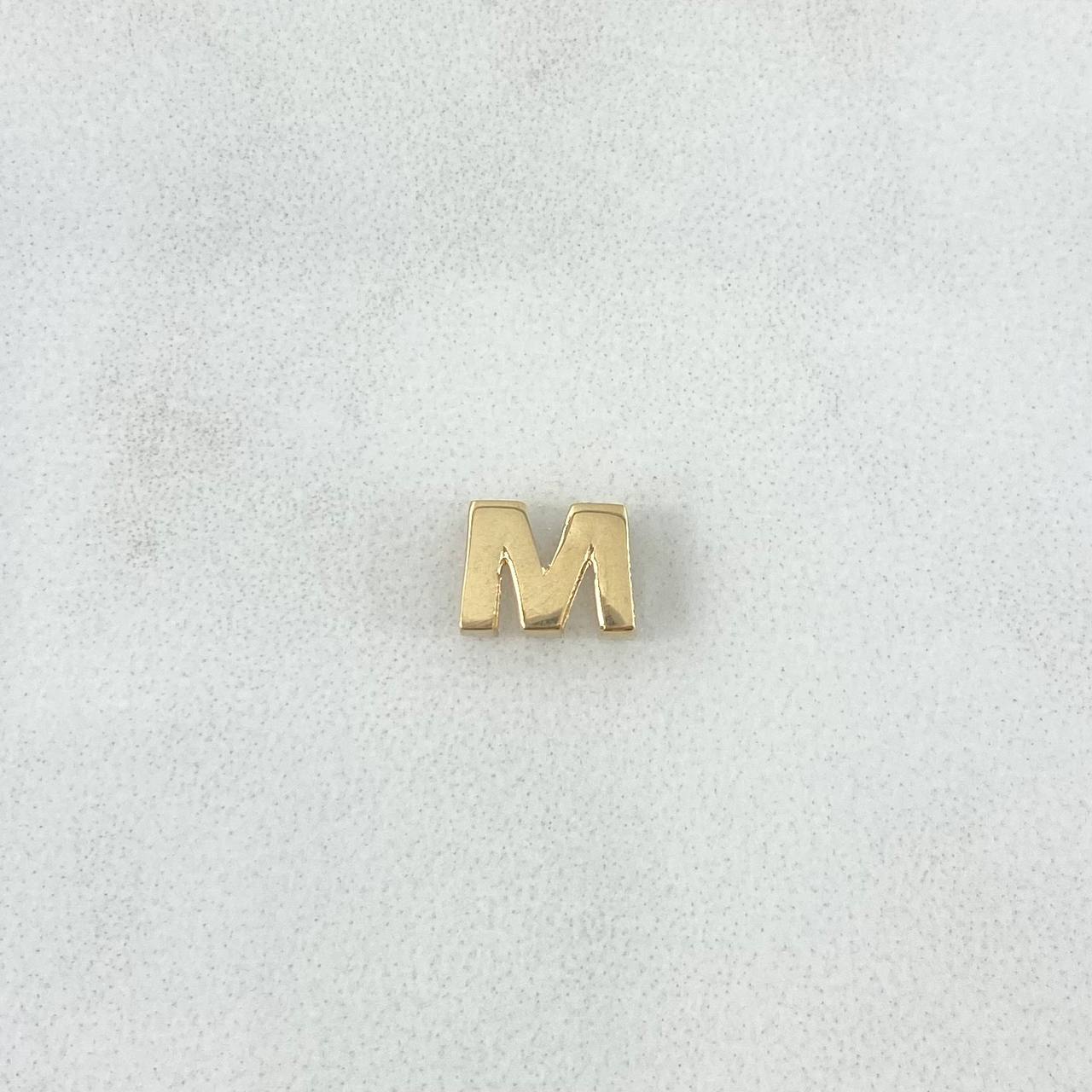 Herraje Letra M 0.45gr / 0.5cm / Oro Amarillo 18K ©
