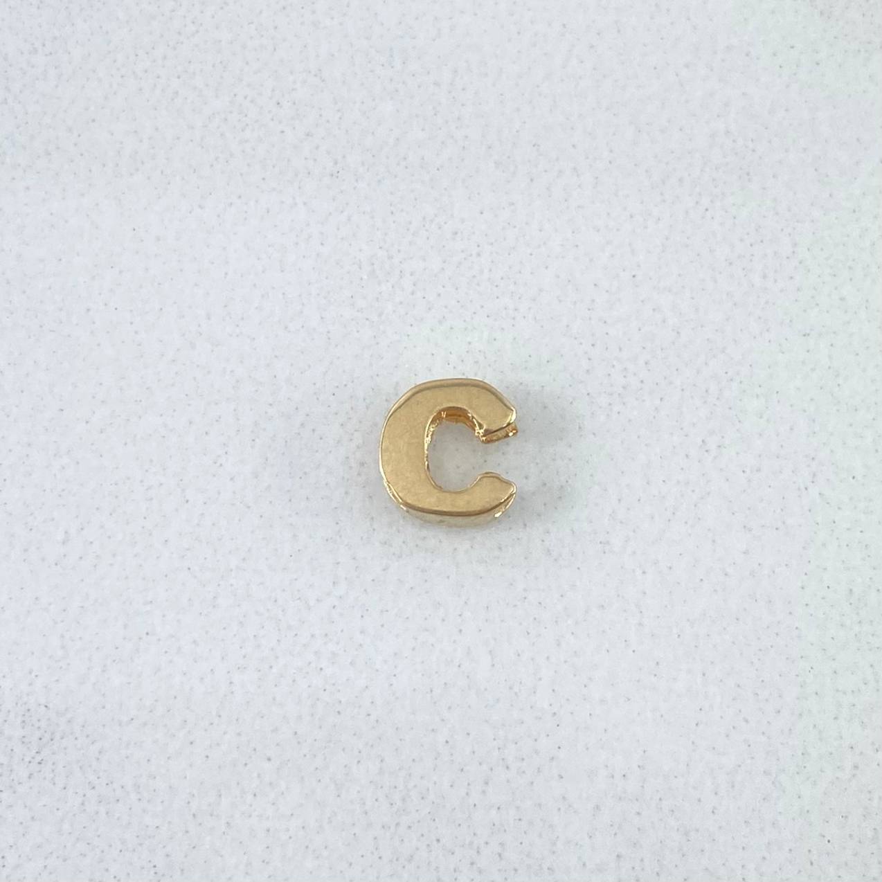 Herraje Letra C 0.3gr / 6mm / Tambor Oro Amarillo 18K