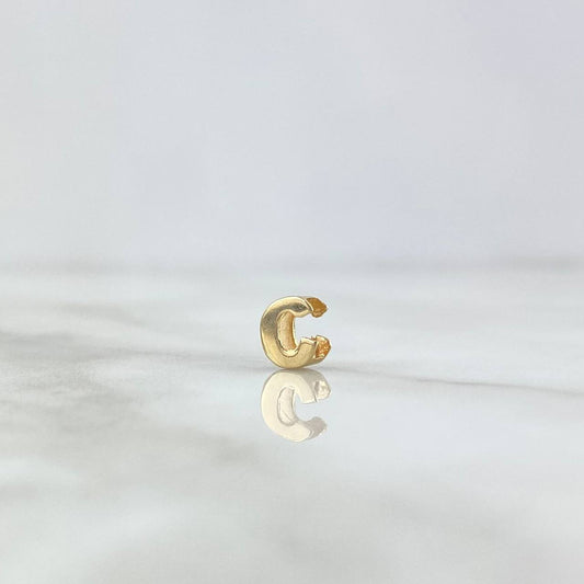 Herraje Letra C 0.3gr / 6mm / Tambor Oro Amarillo 18K