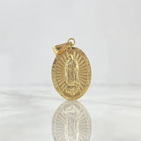 Dije Virgen de Guadalupe 3.35gr / 4cm / Troquelada Oro Amarillo