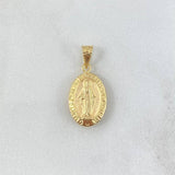 Dije Virgen Milagrosa 0.75gr / 2.3cm / Troquelada Cargador Bordeado Oro Amarillo