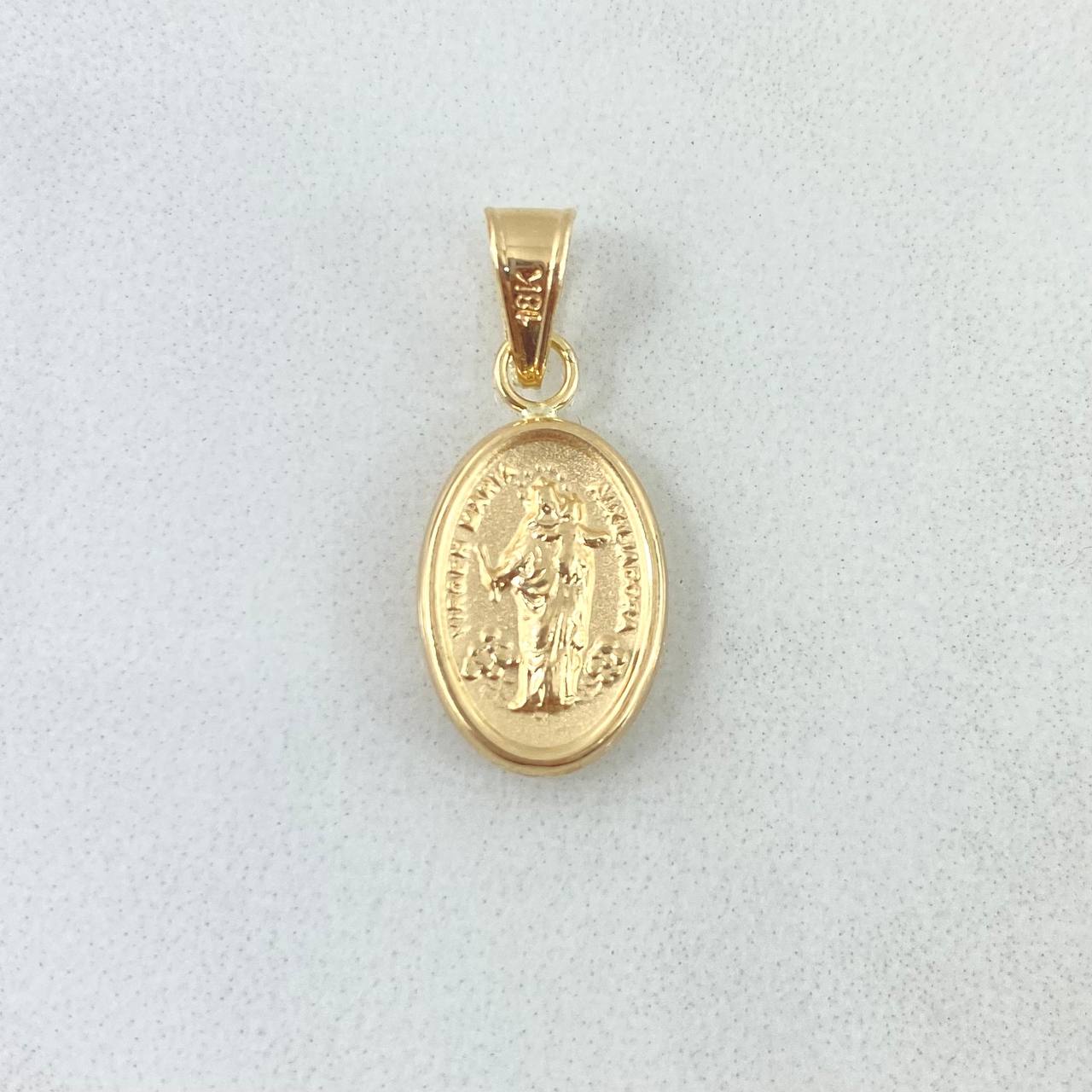 Dije Virgen María Auxiliadora 0.75gr / 2.3cm / Troquelada Oro Amarillo