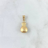 Dije Bolsa de Dinero 0.8gr / 2.2cm / Mate Cargador Liso Oro Amarillo