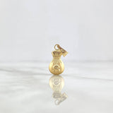 Dije Bolsa de Dinero 0.8gr / 2.2cm / Mate Cargador Liso Oro Amarillo