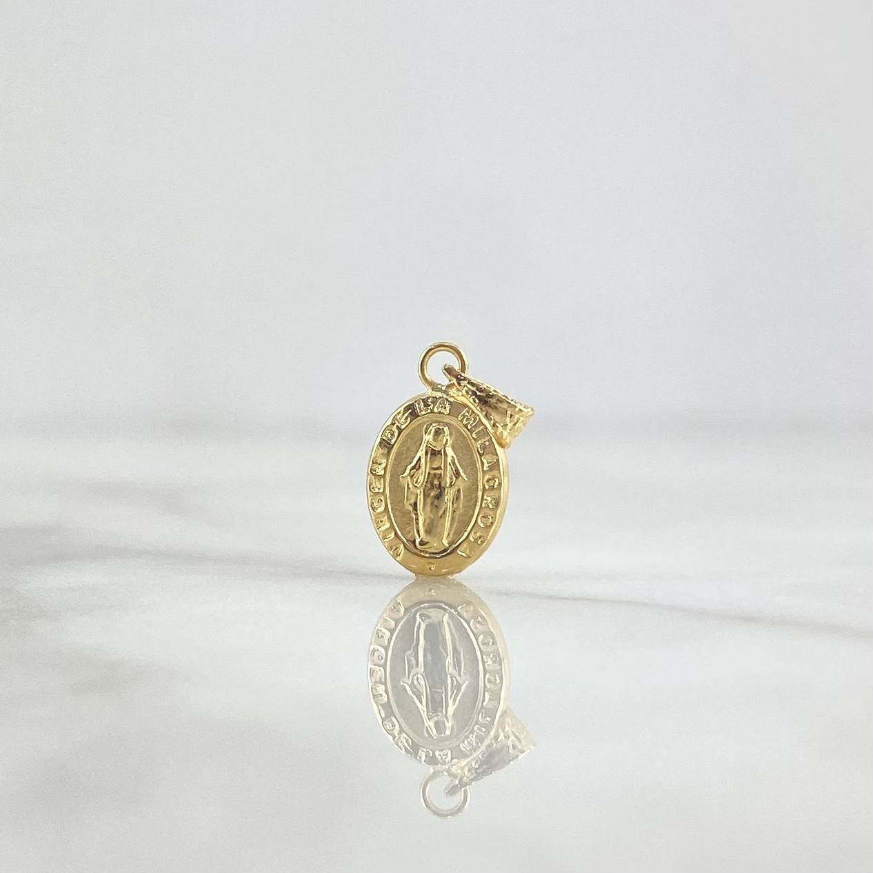 Dije Virgen Milagrosa 0.45gr / 1.7cm / Troquelada Cargador Bordeado Oro Amarillo