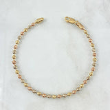 Pulso Militar 6.4gr / 18.5cm / 3mm Bolas Diamantadas Tres Oros