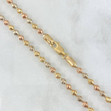 Cadena Militar 14.9gr / 45cm / 3mm Bolas Diamantadas Tres Oros