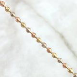 Cadena Militar 14.9gr / 45cm / 3mm Bolas Diamantadas Tres Oros