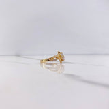 Anillo Solitario Lineas Cruzadas 4gr / T5 3/4 / Circones Blancos Oro Amarillo $