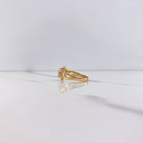 Anillo Solitario Lineas Cruzadas 4gr / T5 3/4 / Circones Blancos Oro Amarillo $