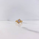 Anillo Solitario Lineas Cruzadas 4gr / T5 3/4 / Circones Blancos Oro Amarillo $