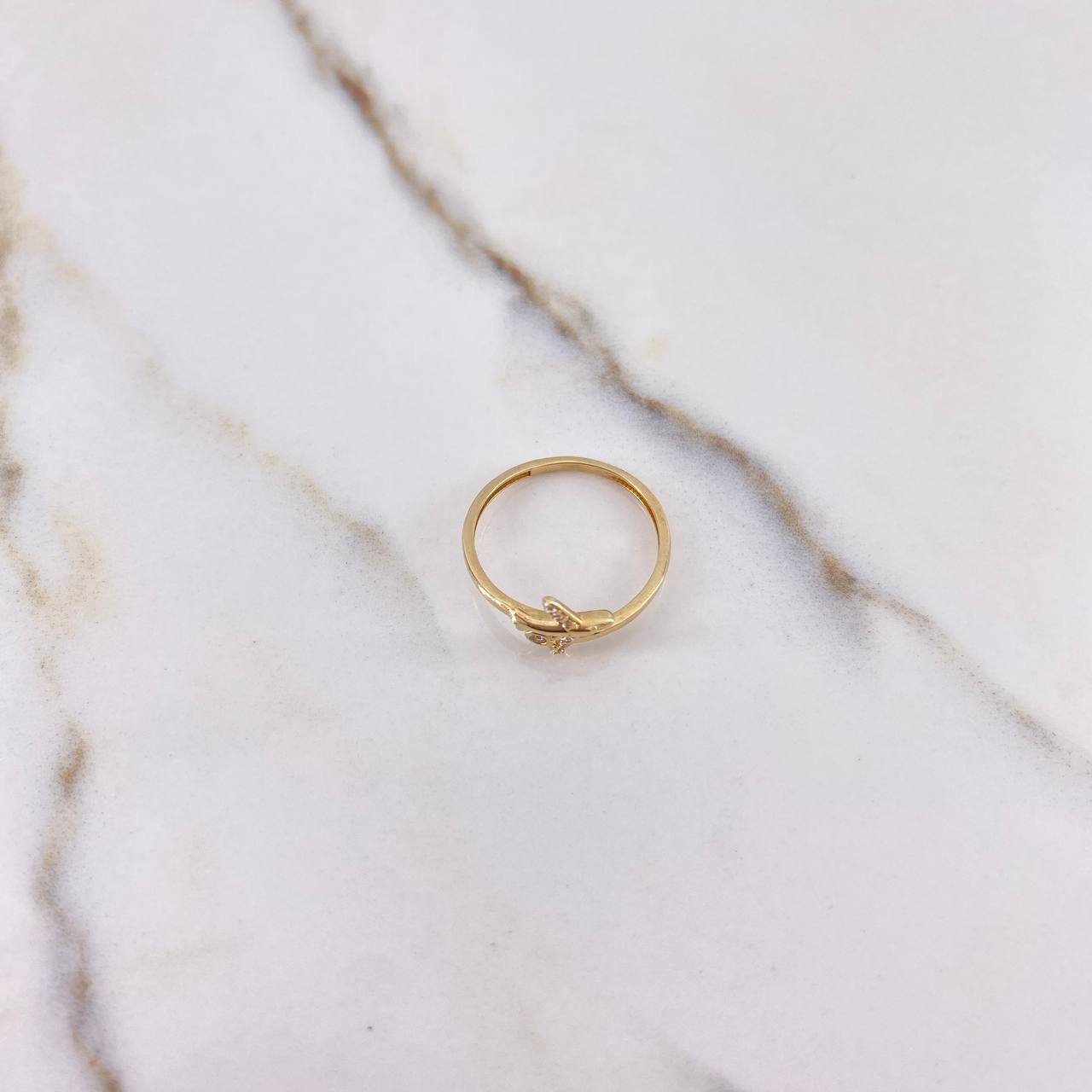 Anillo Avion 1.35gr / T6 / Circones Blancos Oro Amarillo &