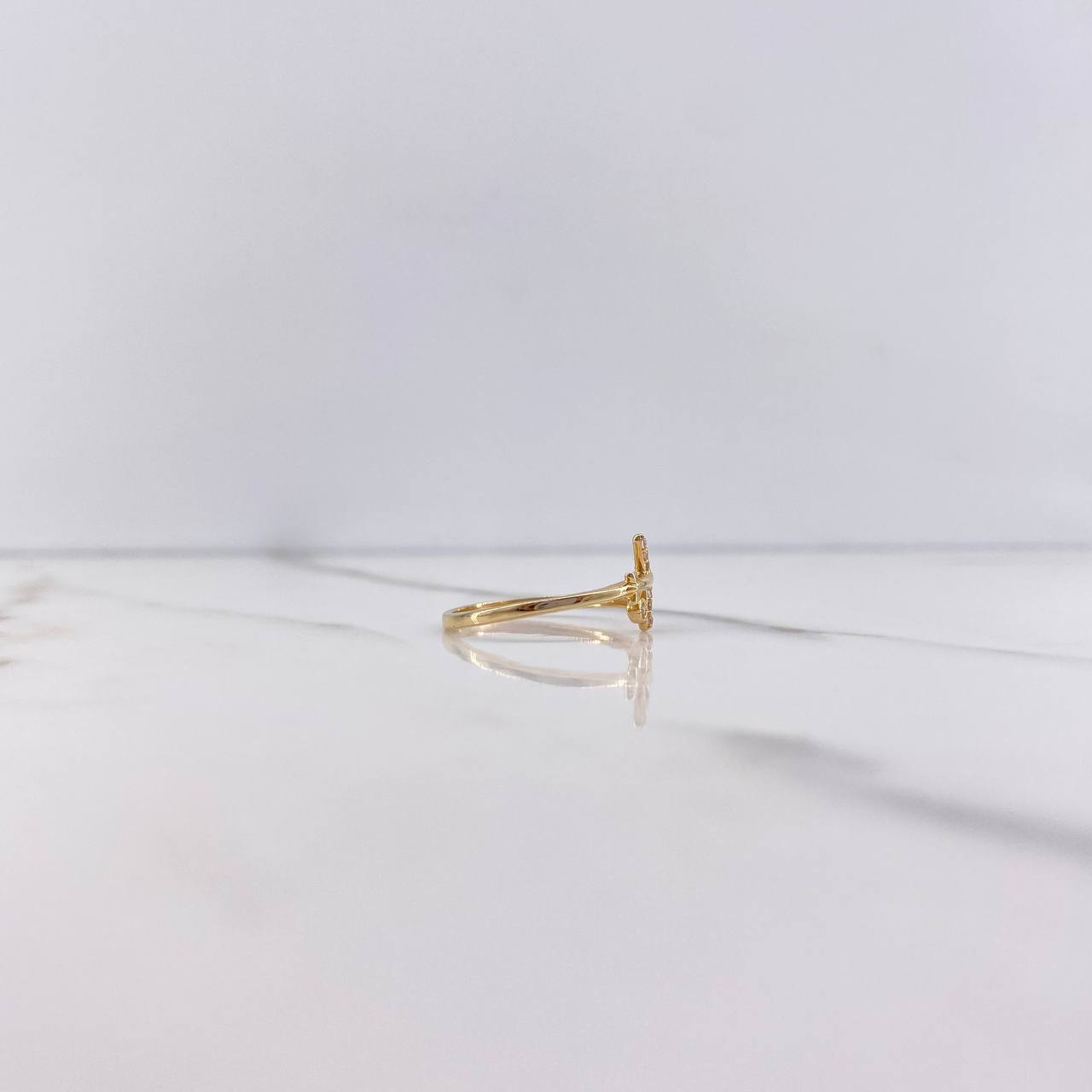 Anillo Avion 1.35gr / T6 / Circones Blancos Oro Amarillo &