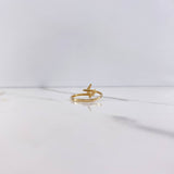Anillo Avion 1.35gr / T6 / Circones Blancos Oro Amarillo &