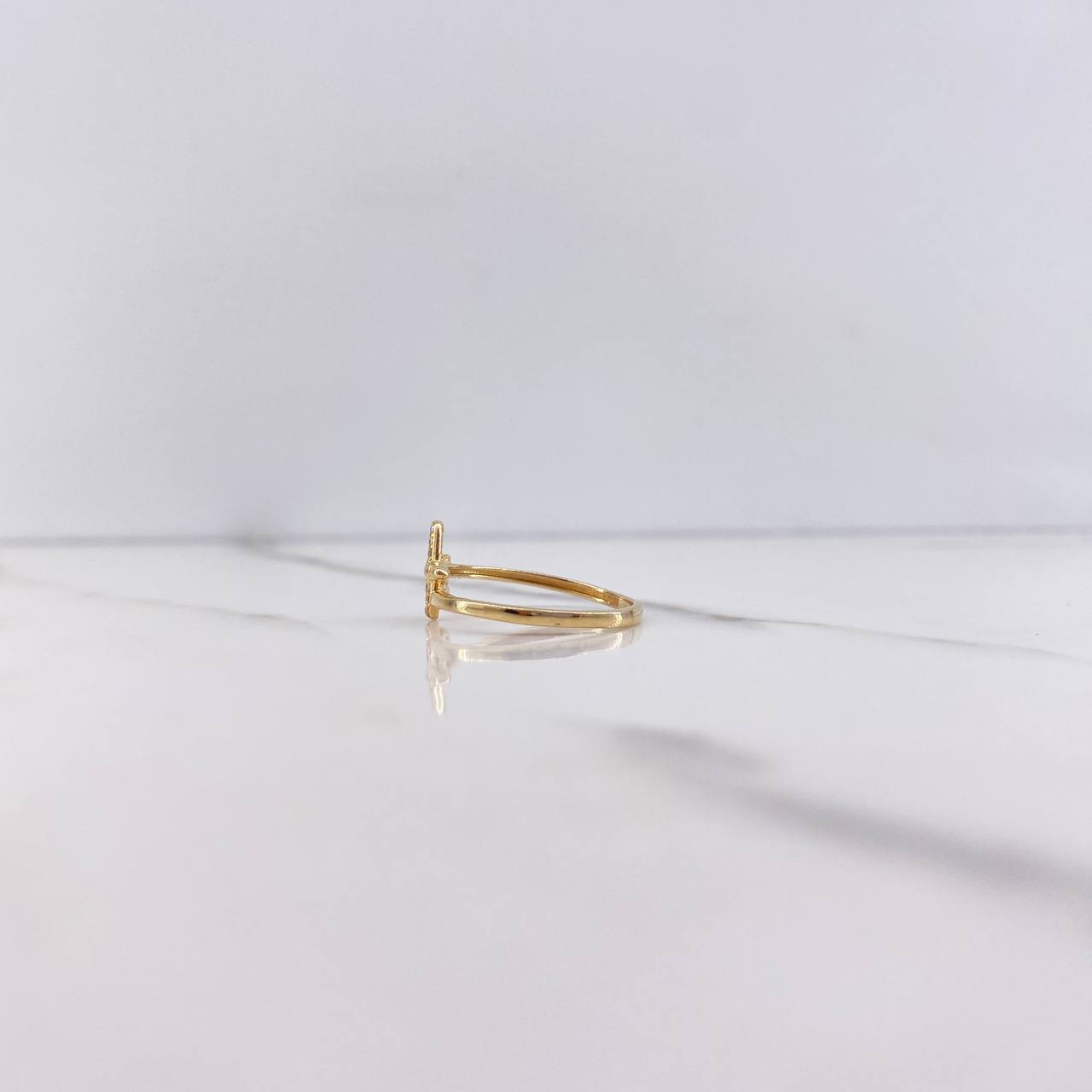 Anillo Avion 1.35gr / T6 / Circones Blancos Oro Amarillo &