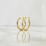Candongas Bella 2.3gr / 2.4cm / Rayadas Entorchadas Oro Amarillo
