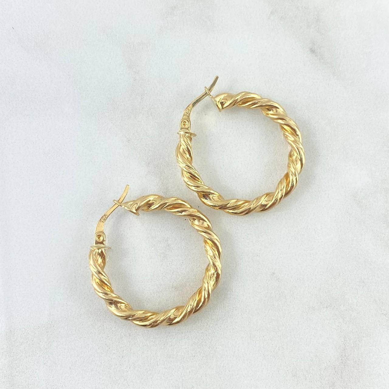 Candongas Ivy 3.35gr / 2.8cm / Entorchadas Oro Amarillo
