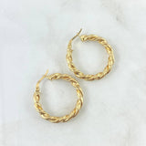 Candongas Ivy 3.35gr / 2.8cm / Entorchadas Oro Amarillo