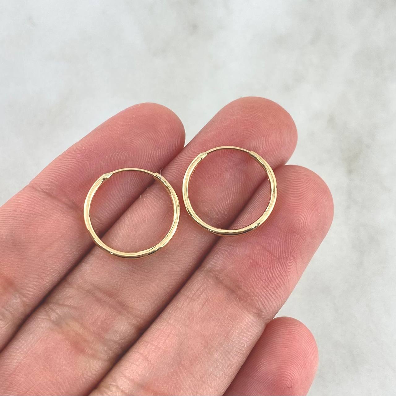 Candongas Aro 0.45gr / 1cm / Liso Oro Amarillo 18K