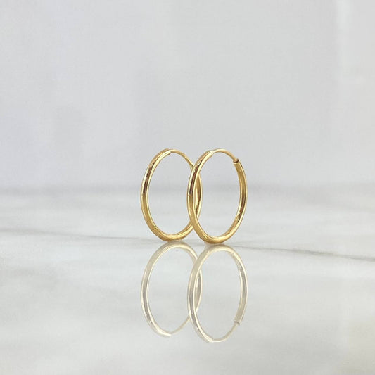 Candongas Aro Liso 0.6gr / 1.5cm / Oro Amarillo 18K