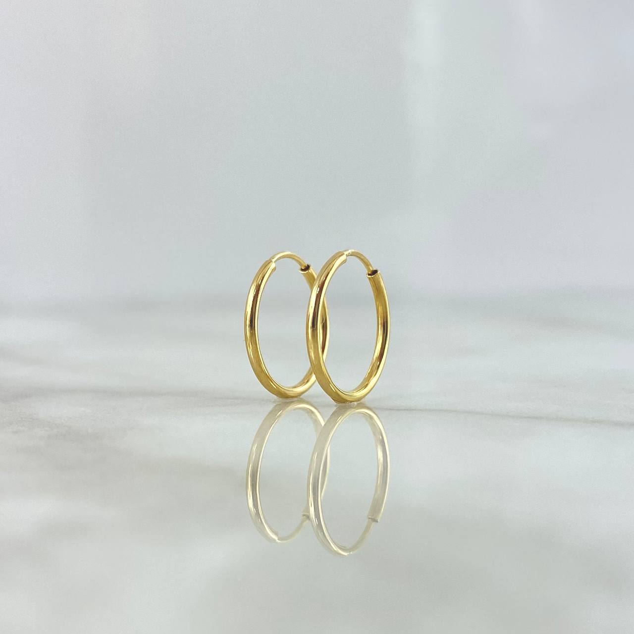 Candongas Aro Liso 0.55gr / 1.3cm / Oro Amarillo 18K *