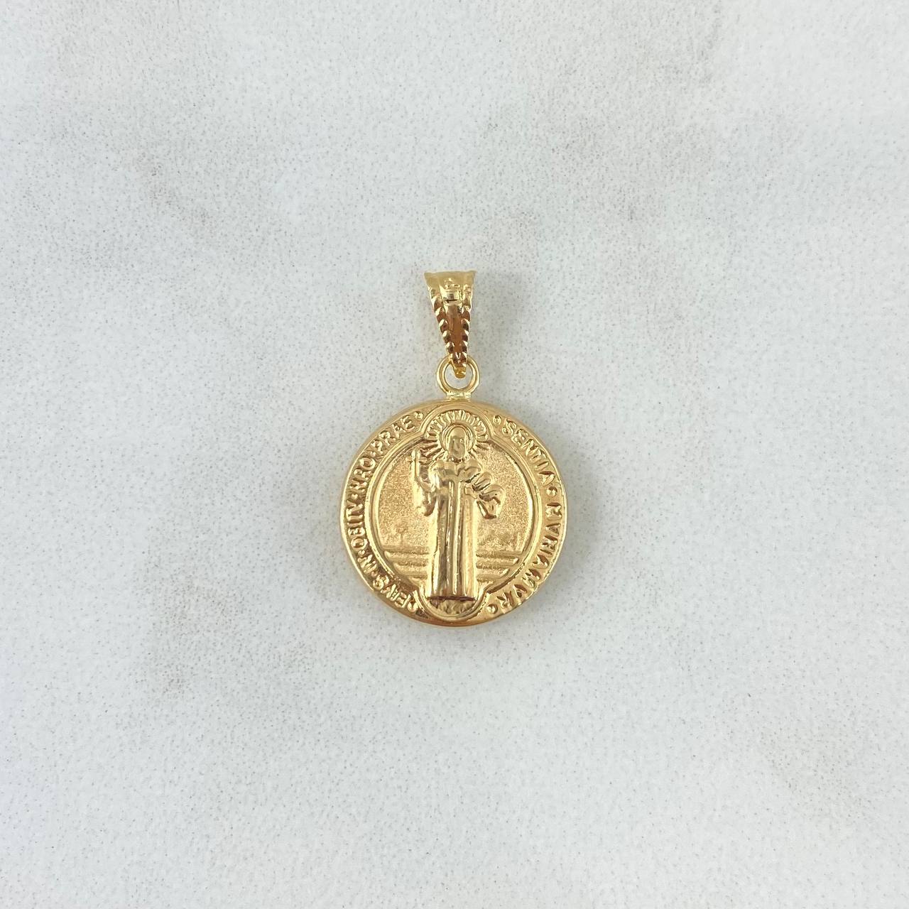 Dije San Benito 1gr / 2.3cm / Troquelado - Cargador Bordeado Oro Amarillo