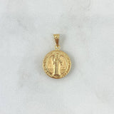 Dije San Benito 1gr / 2.3cm / Troquelado - Cargador Bordeado Oro Amarillo