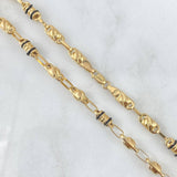 Cadena Rustica Barril Espiral 14.05gr / 60cm / 4.5mm Cauchos Negros Oro Amarillo