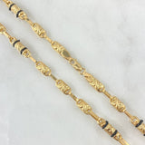 Cadena Rustica Barril Cruzado 13.02gr / 60cm / 4.5mm Cauchos Negros Oro Amarillo