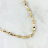 Cadena Rustica Barril Cruzado 13.02gr / 60cm / 4.5mm Cauchos Negros Oro Amarillo