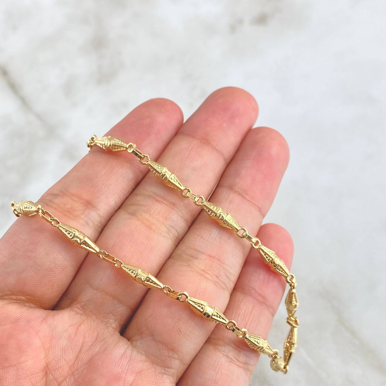 Cadena Rustica Dubai 10gr / 60cm / 3.5mm Oro Amarillo