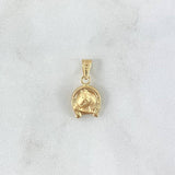 Dije  Herradura Caballo 0.5gr / 1.7cm / Cargador Liso Oro Amarillo 18K ©