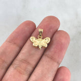 Dije Mariposa 0.8gr / 1.7cm / Mate - Troquelada - Cargador Liso Oro Amarillo