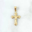 Dije Cruz Cristo Florenciada 0.8gr / 2.8cm / Cargador Liso Oro Amarillo