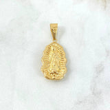 Dije Virgen de Guadalupe Silueta 1.65gr / 3.7cm / Troquelada - Cargador Liso Oro Amarillo