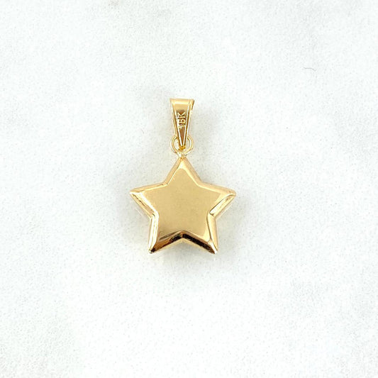 Dije Estrella 0.95gr / 2.4cm / Troquelada - Cargador Liso Oro Amarillo