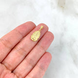 Dije Virgen de Guadalupe Silueta 0.65gr / 2.1cm / Troquelada - Cargador Bordeado Oro Amarillo