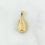 Dije Virgen de Guadalupe Silueta 0.65gr / 2.1cm / Troquelada - Cargador Bordeado Oro Amarillo